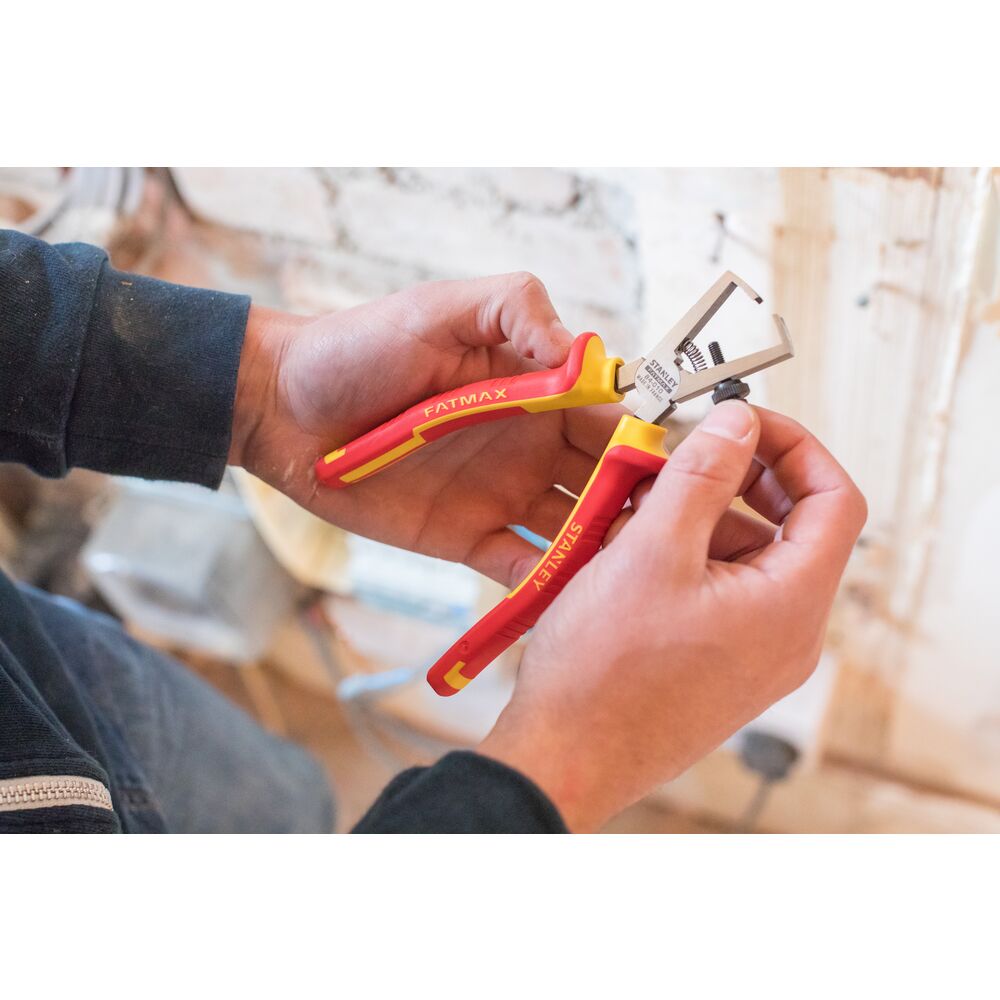 0-84-010 Stanley  4-Piece Pliers, 170 mm Overall, Flat Tip, VDE/1000V, 6in Jaw