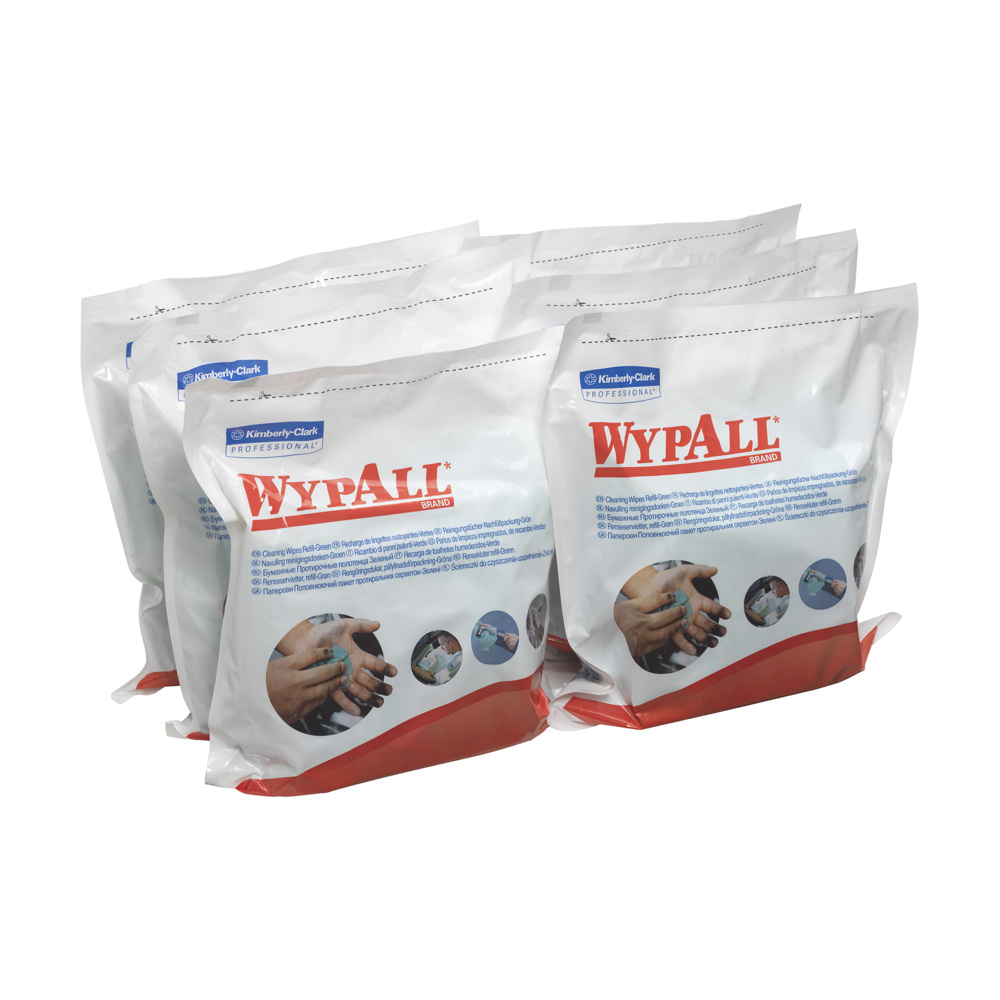 7776 WYPALL Cleaning Wipes Refill  Wet Cleaning, Bag of, 270 x 270 mm 75 Per Pack