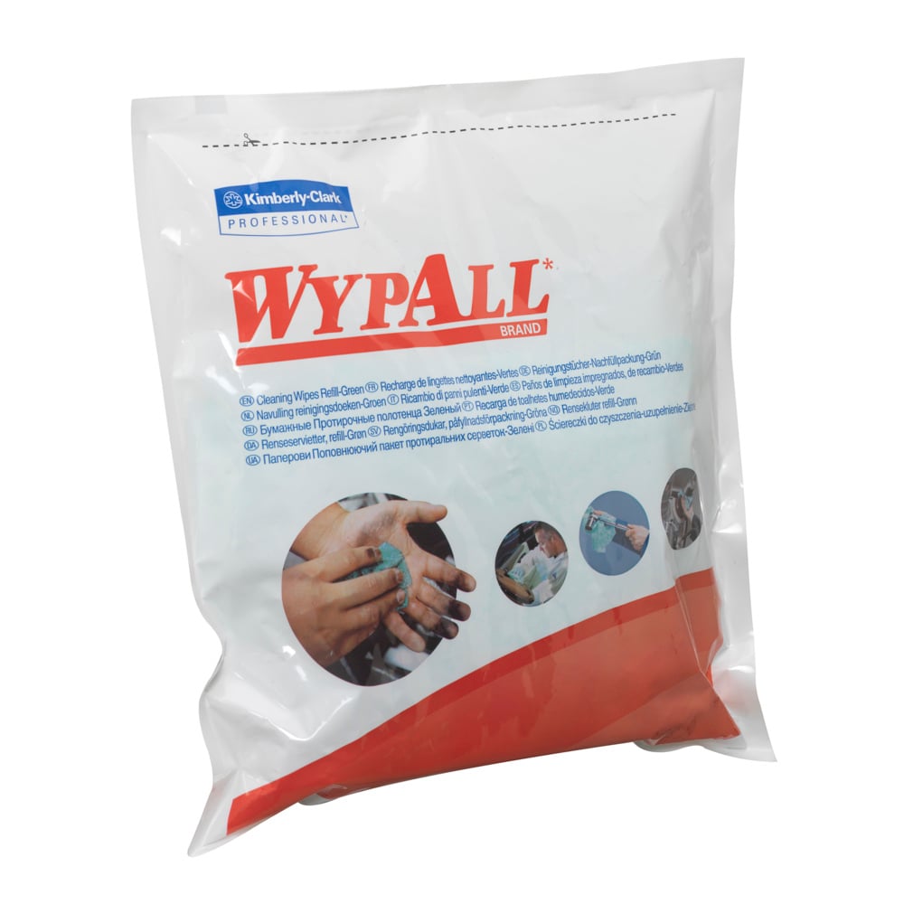 7776 WYPALL Cleaning Wipes Refill  Wet Cleaning, Bag of, 270 x 270 mm 75 Per Pack
