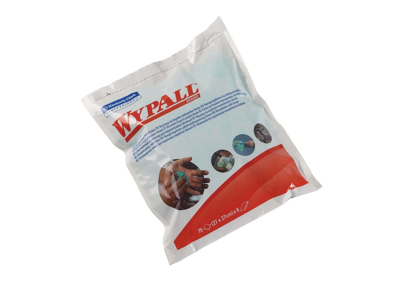 7776 WYPALL Cleaning Wipes Refill  Wet Cleaning, Bag of, 270 x 270 mm 75 Per Pack
