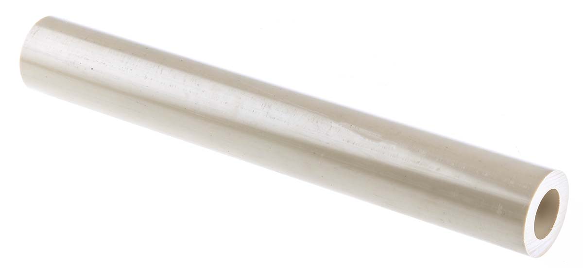 RS PRO Beige Polyetheretherketone Round PEEK Tubing, 300 mm x 40 mm OD x 25 mm ID