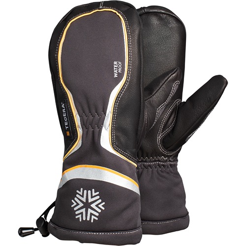 Tegera TEGERA Black, Grey Leather Work Gloves, Size 11