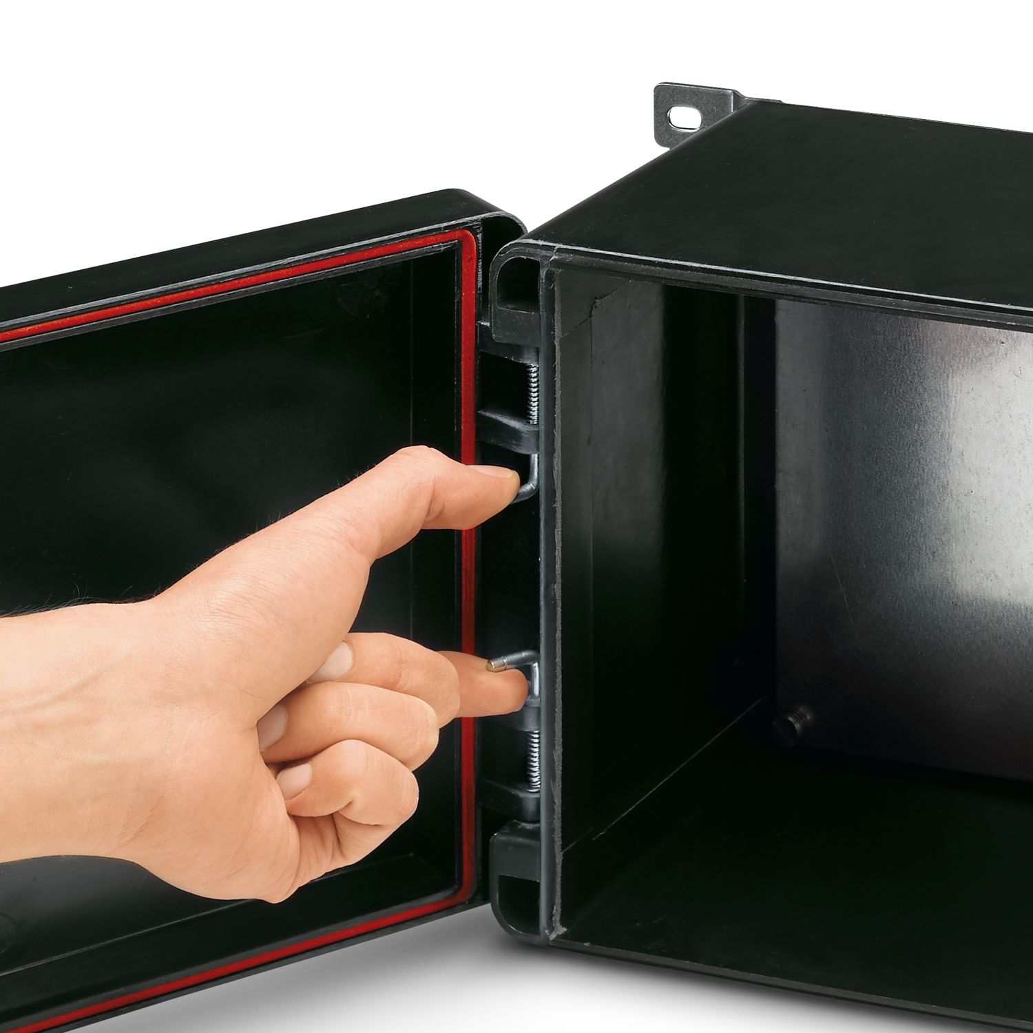 0899331 Phoenix Contact C PX A 200X200X168 Series Black Glass Fibre Reinforced Polyester Junction Box, 200 x 200 x 171mm