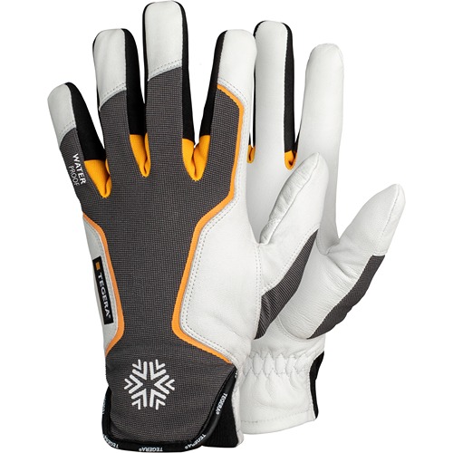 Tegera DYNAMIC STRENGTH 7795 Grey, White Leather Work Gloves, Size 9