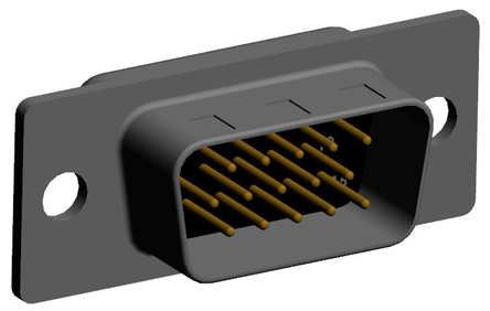 Norcomp 780 15 Way Straight 2.286 mm Pitch Plug-in D-Sub Connector Male