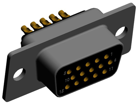 Norcomp 15 Way Straight 2.286 mm Pitch Plug-in D-Sub Connector Female