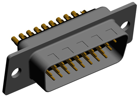 Norcomp 26 Way Straight 2.286 mm Pitch Plug-in D-Sub Connector Male