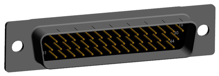 Norcomp 780 44 Way Straight 2.286 mm Pitch Plug-in D-Sub Connector Male
