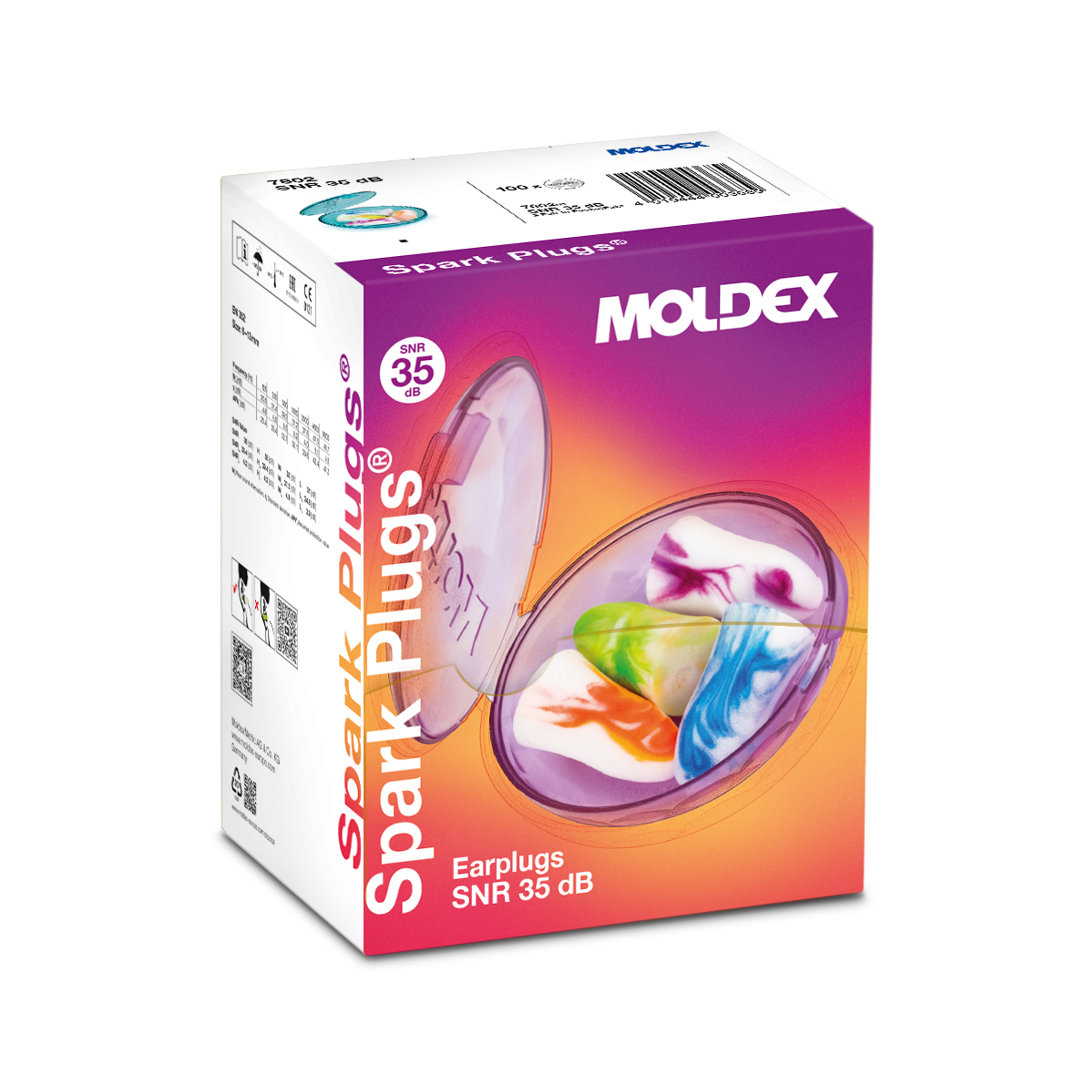 780201 Moldex Spark Plugs PocketPak Series Multicolour Disposable Ear Plugs, 35 dB Rated 2