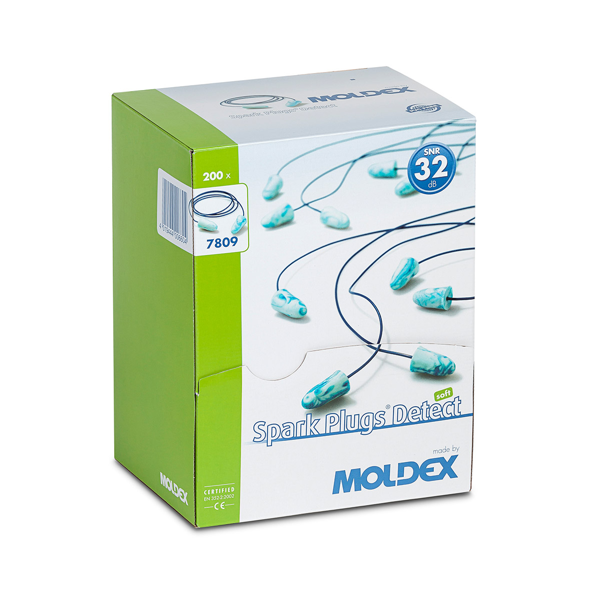 780901 Moldex Spark Plugs Detect Cord Series Blue Disposable Ear Plugs, 32 dB Rated Metal Detectable 2