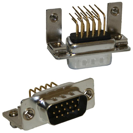 Norcomp SEAL-D 15 Way Right Angle 2.286 mm Pitch D-Sub Connector, with 4 to 40 Insert Male