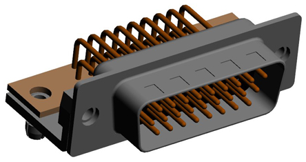 Norcomp SEAL-D 26 Way Right Angle 2.286 mm Pitch D-Sub Connector, with 4 to 40 Insert Male