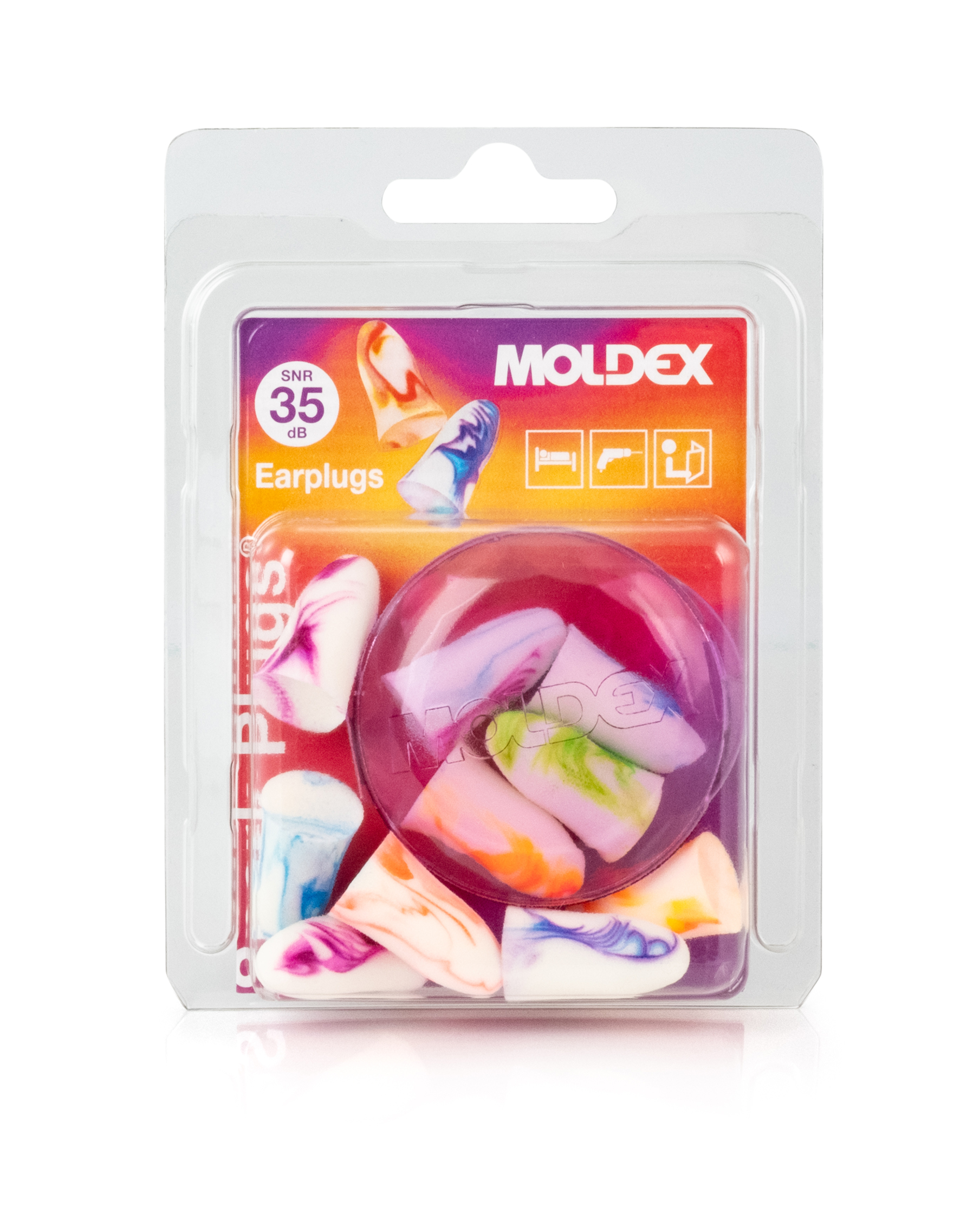 Moldex 7812 Series Blue, Yellow Reusable Ear Plugs, 35 dB Rated 5