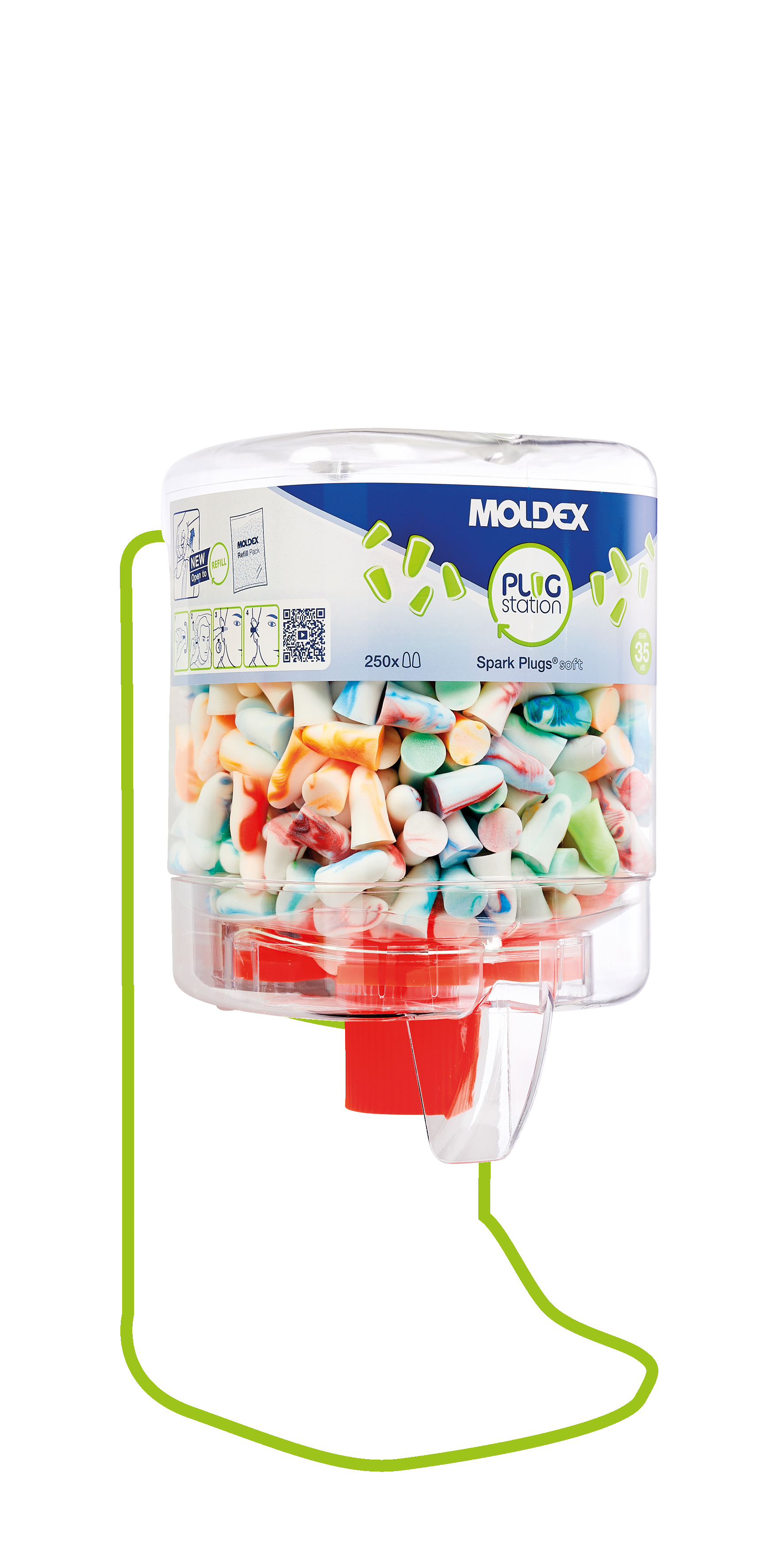 Moldex Spark Plugs PlugStation 250 Series Multicolour Reusable Ear Plugs, 35 dB Rated 250