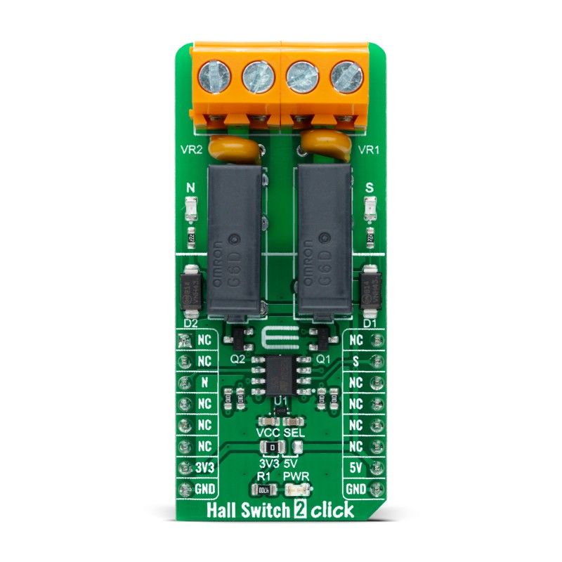 MikroElektronika Hall Switch 2 Click Hall Effect Sensor Add On Board for MHA100KN mikroBUS Socket