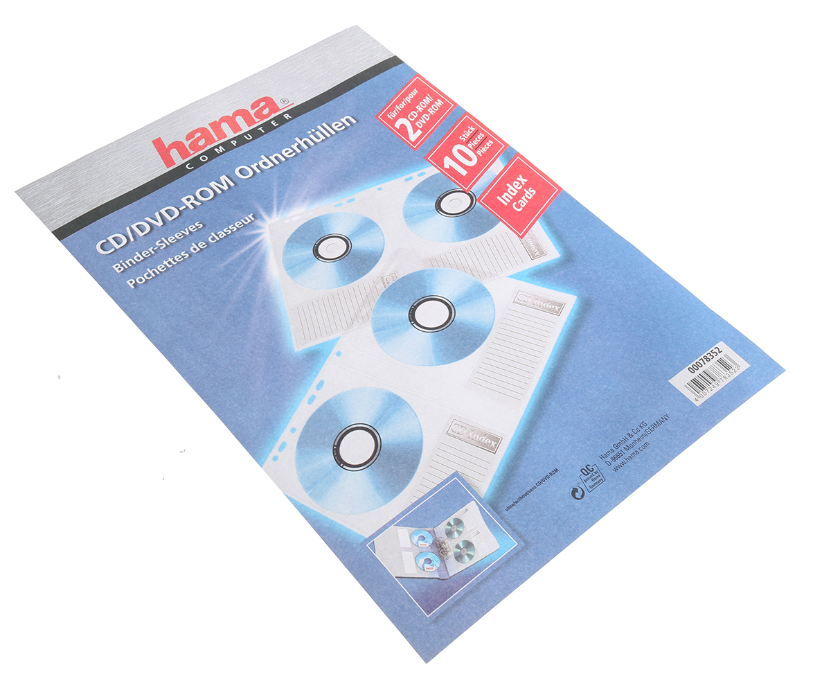 Hama Transparent CD Sleeve, Quantity10 Per Pack, Quantity2 per case