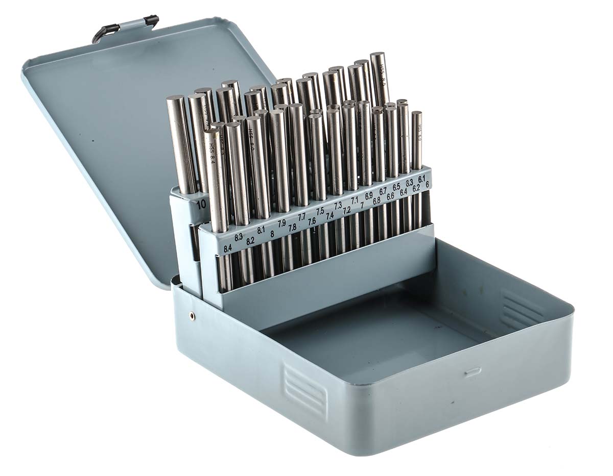 RS PRO Hole Drill Blank Set, Steel, 41 piece