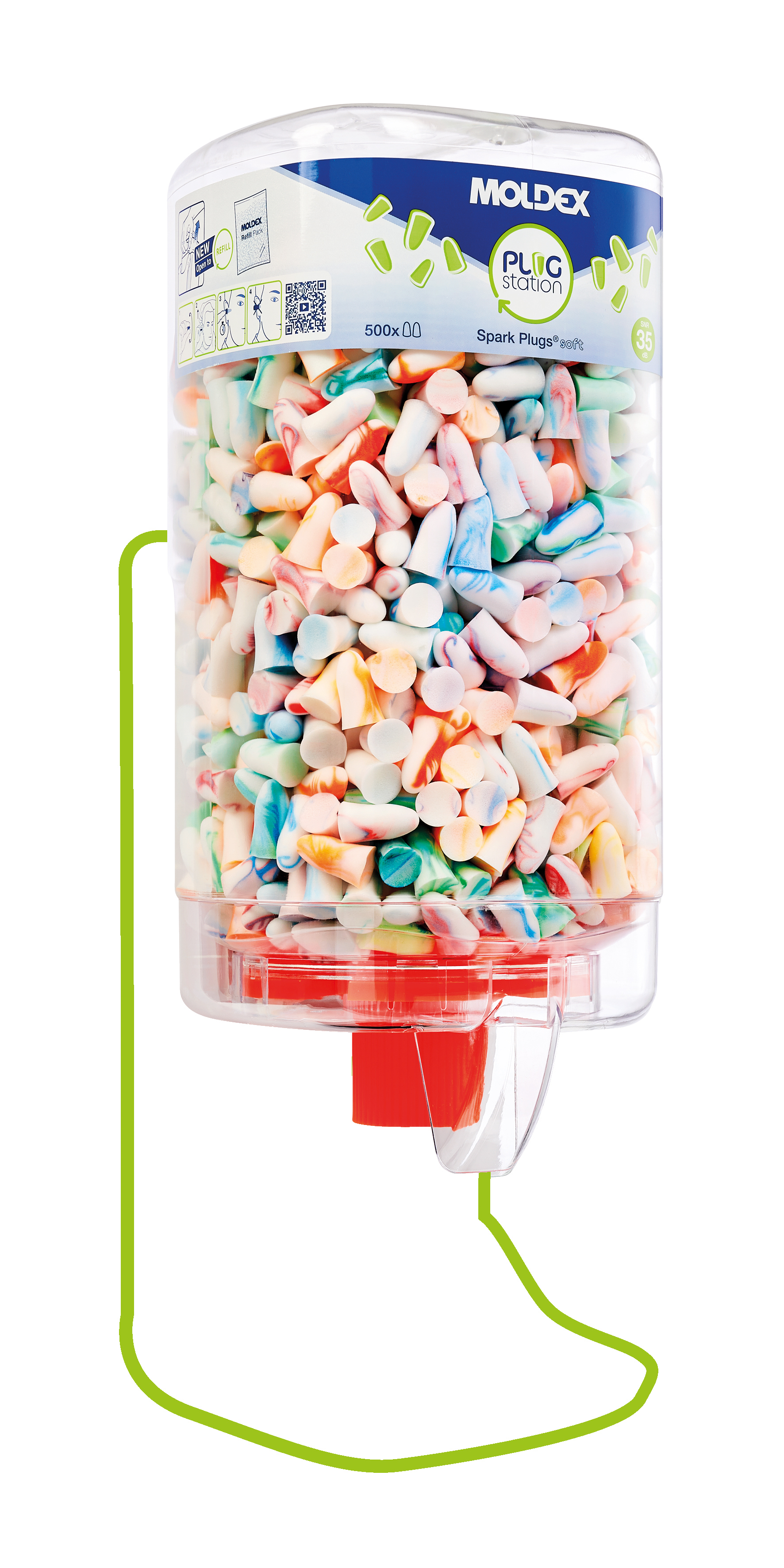 Moldex Spark Plugs PlugStation 500 Series Multicolour Reusable Ear Plugs, 35 dB Rated 500