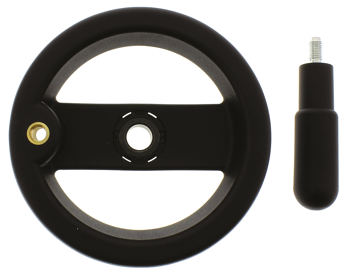 78521 Elesa Black Technopolymer Hand Wheel, 99 mm diameter