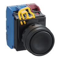 yw1b-a1e10y Idec YW Series Illuminated Push Button Complete Unit, Panel Mount, 22mm Cutout, SPST, IP65