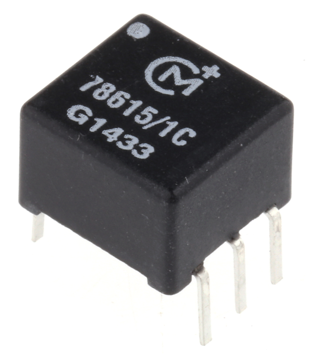 Murata Power Solutions Through Hole Pulse Transformer 1CT:1CT Turns Ratio, 2000 μH Prim. Inductance, 0.6Ω Prim.