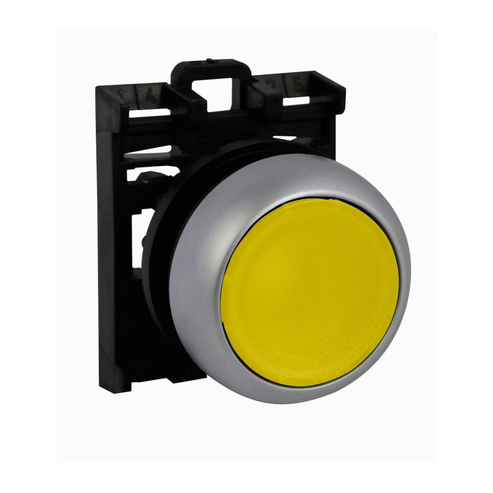 78635804-m22-dl-ym22-a Eaton RMQ Titan M22 Series Yellow Momentary Push Button Head, 22 mm Cutout, IP69K