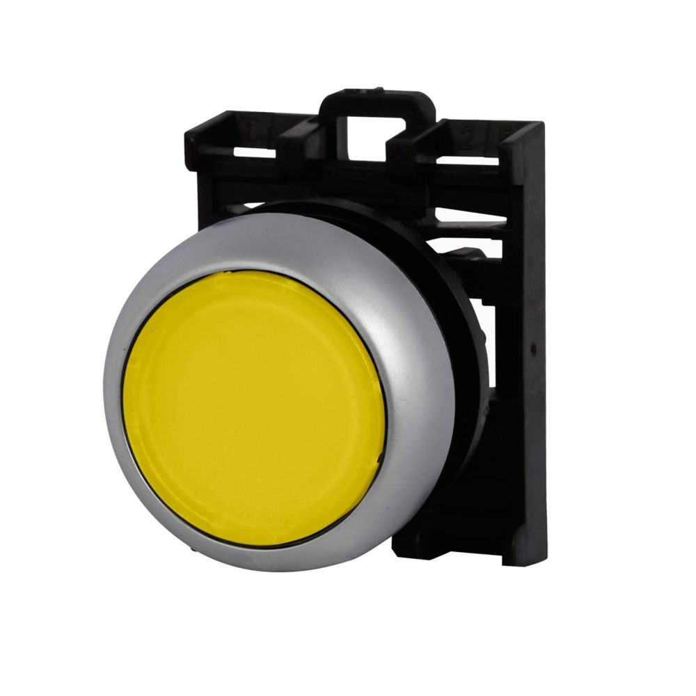 78635804-m22-dl-ym22-a Eaton RMQ Titan M22 Series Yellow Momentary Push Button Head, 22 mm Cutout, IP69K