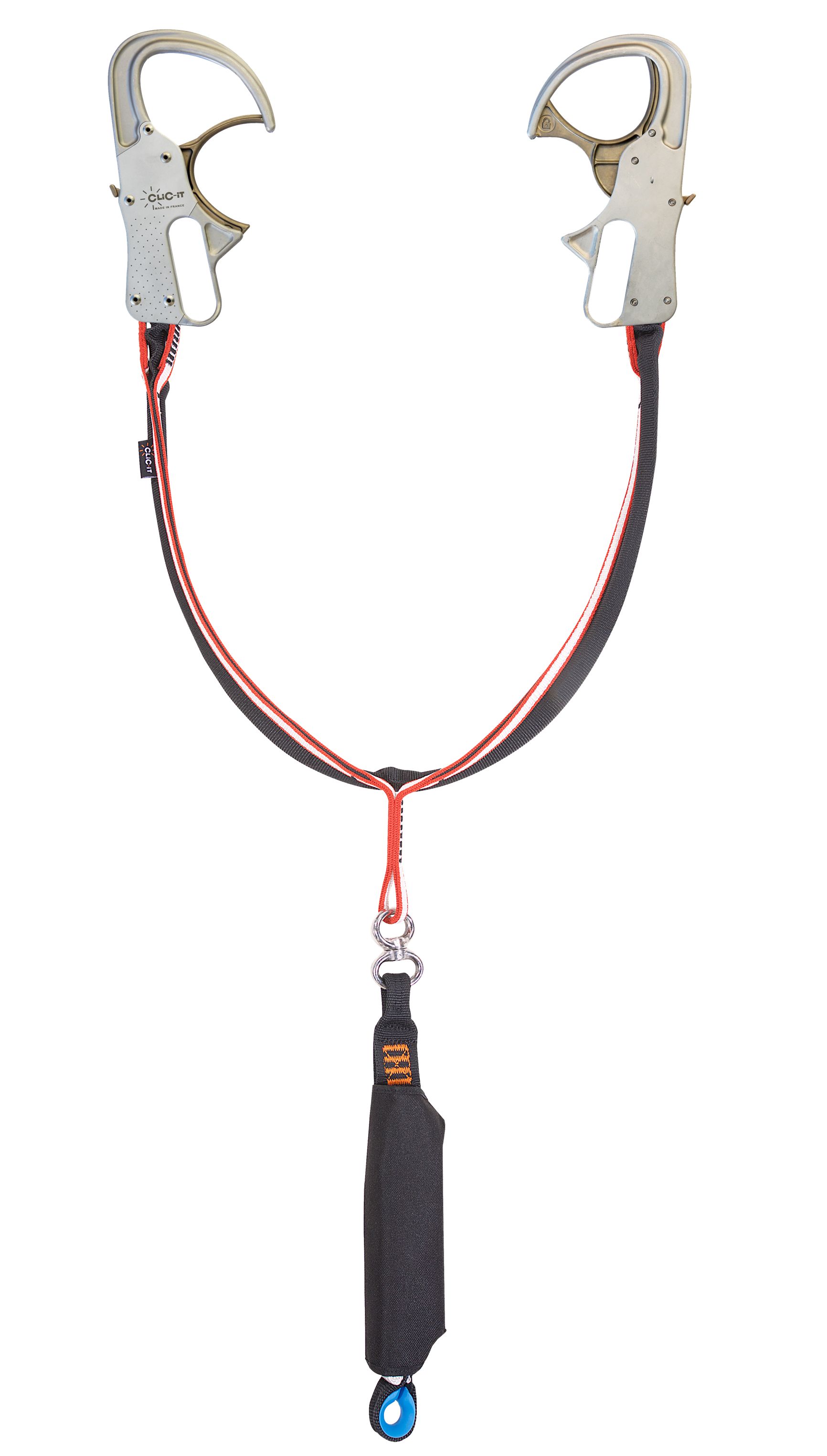 CLiC-iT 1640mm Fall Arrest Double Automatic Lanyard Twist Lock Locking Carabiner