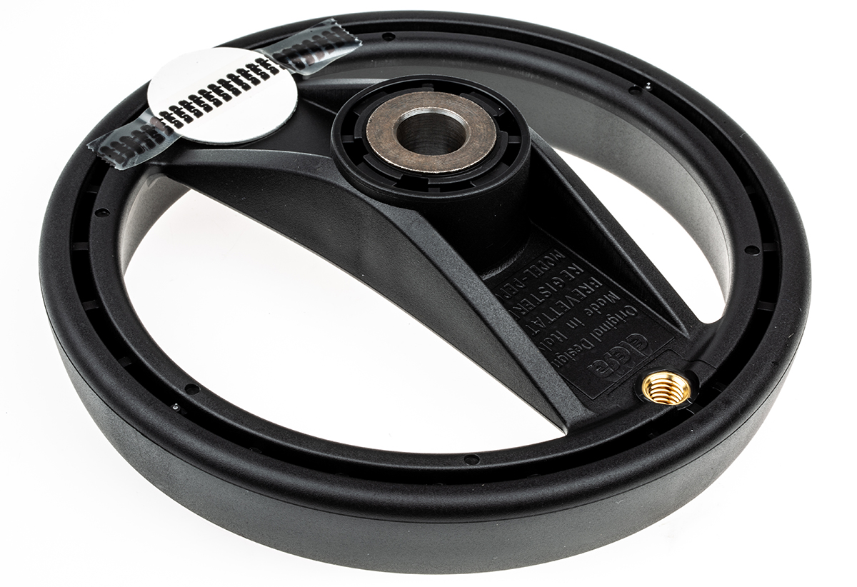 Elesa Black Technopolymer Hand Wheel, 160 mm diameter