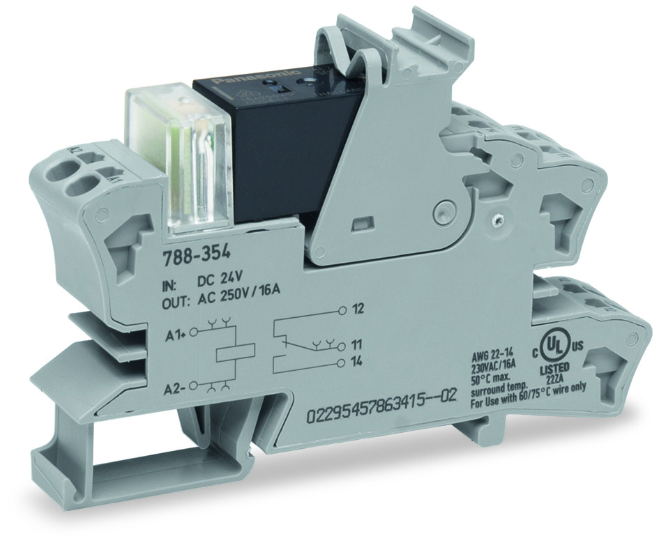 WAGO 1-Contact Interface Module, DIN Rail, 16A