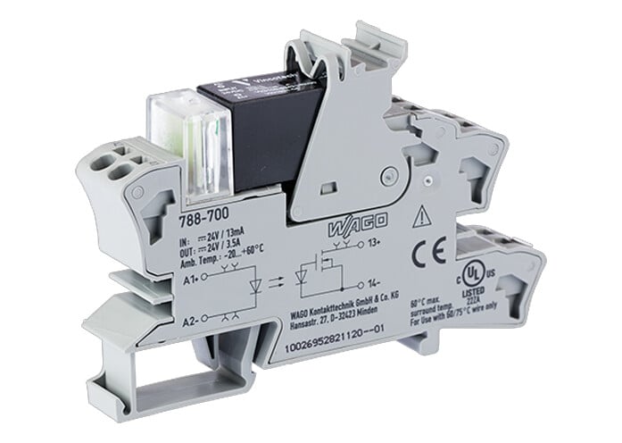 WAGO 857 Series Solid State Relay, 3.5 A Load, DIN Rail Mount, 24 V ac/dc Load, 30V Control