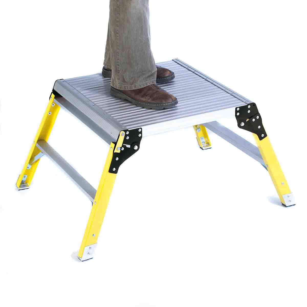 RS PRO 2 Tread Aluminium Steps 0.47m Platform Height, Silver