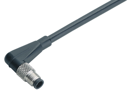 binder Male 3 way Right Angle to Unterminated 4 way Free End Sensor Actuator Cable, 2 m
