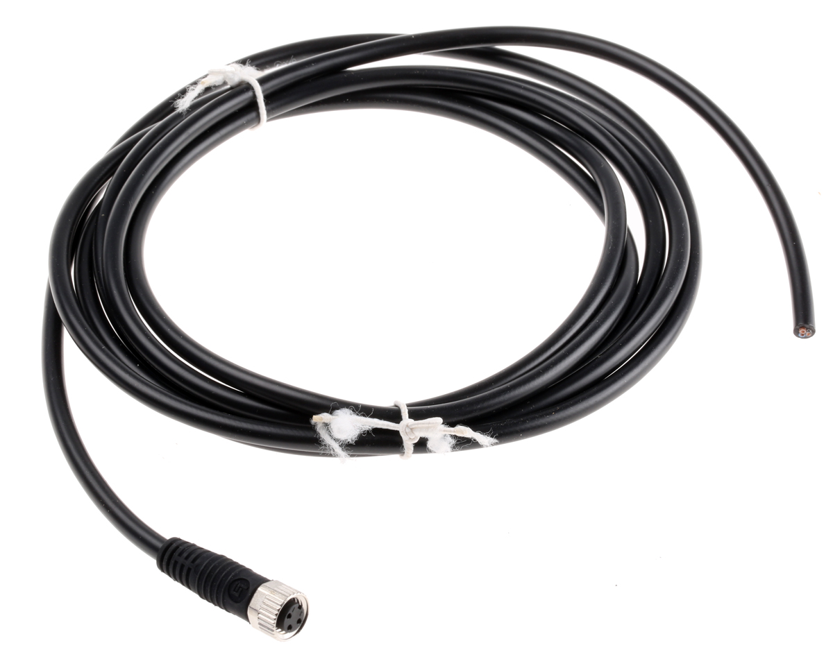binder Male 3 way Straight to Female Unterminated Sensor Actuator Cable, 5 m