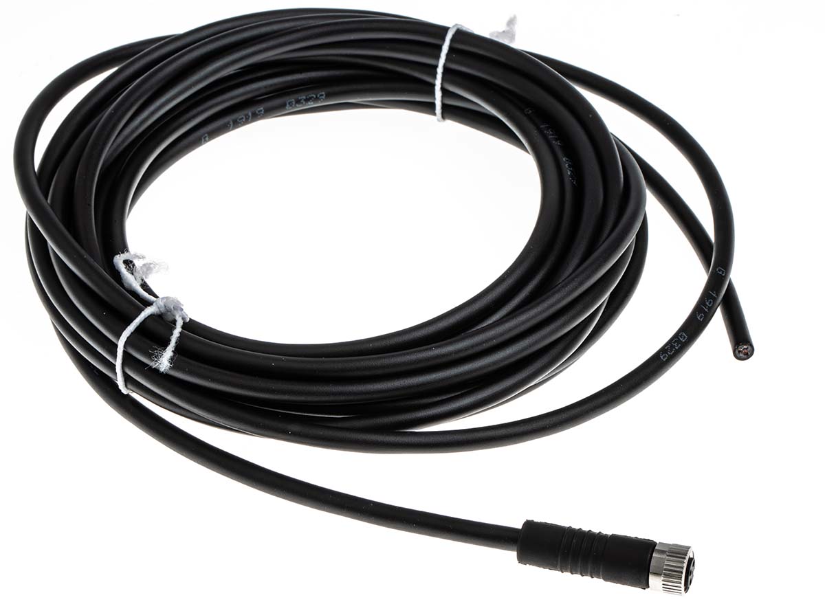 binder Male 3 way Straight to Female Unterminated Sensor Actuator Cable, 5 m