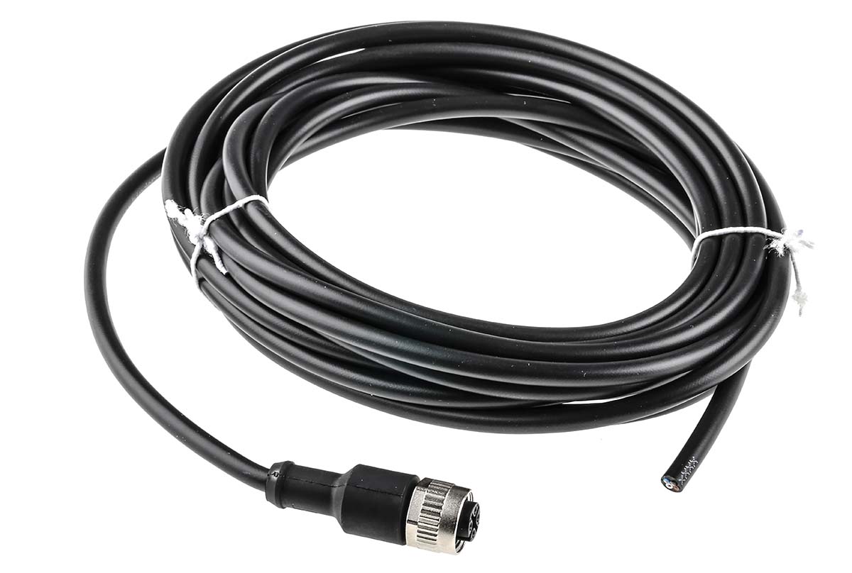 binder Female 4 way Straight to Unterminated Free End Sensor Actuator Cable, 5 m