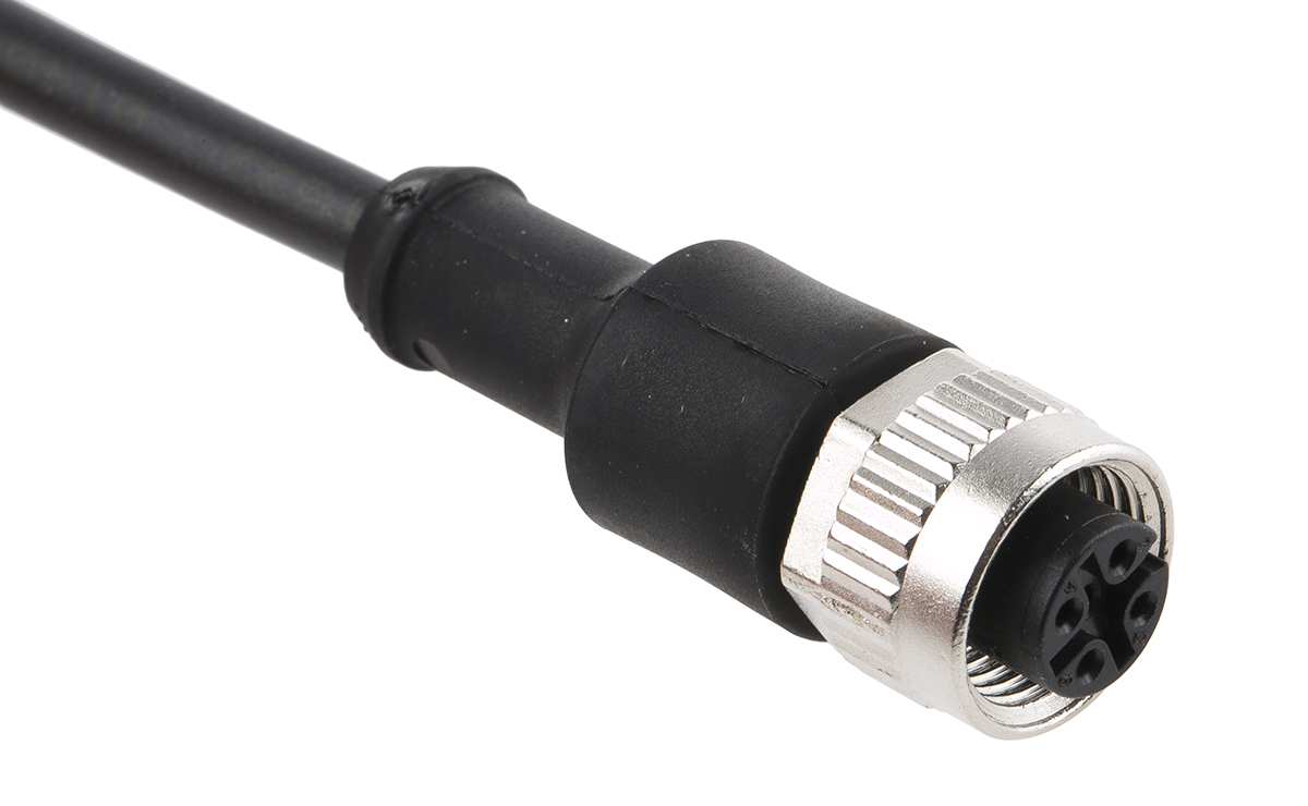 binder Female 4 way M12, Straight to Unterminated Free End Sensor Actuator Cable, 5 m