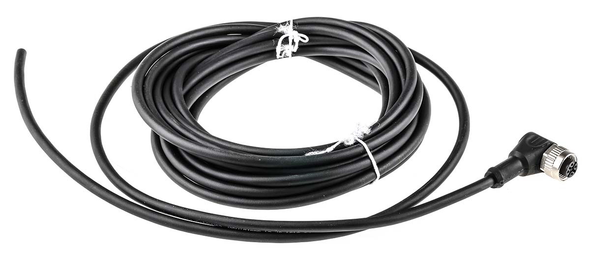 binder Female 4 way M12, Right Angle to Unterminated Free End Sensor Actuator Cable, 5 m