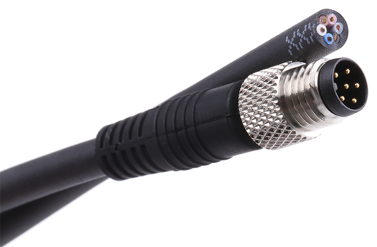 binder Male 6 way Straight to Unterminated Sensor Actuator Cable, 2 m