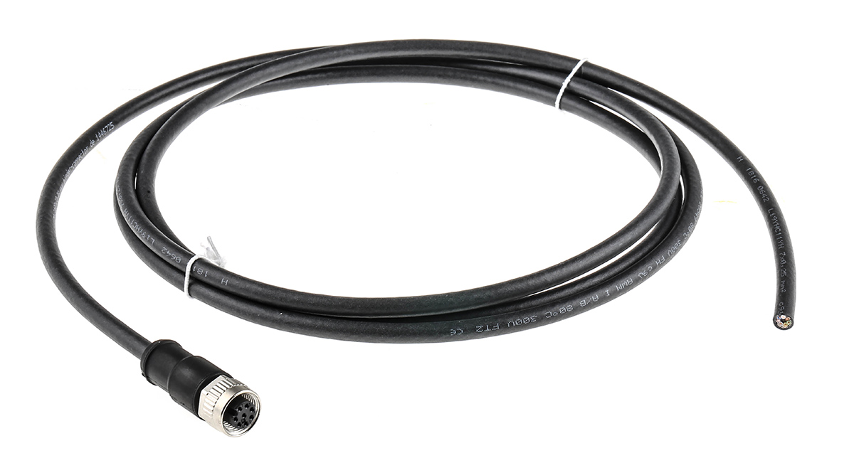 binder Female 8 way Straight to Unterminated Sensor Actuator Cable, 5 m