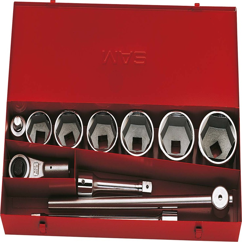 SAM 11-Piece 1 in Hexagonal Socket Set