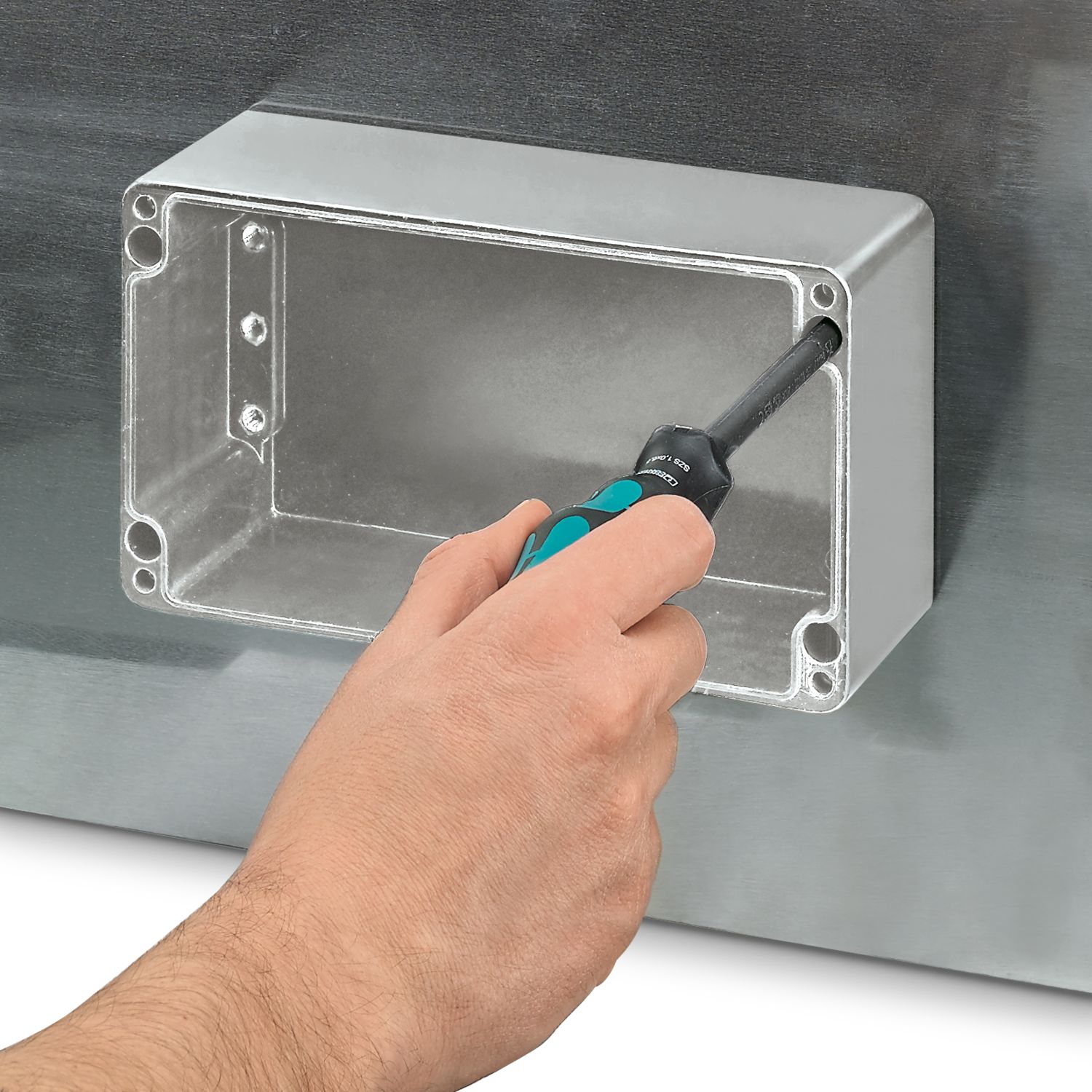 0899335 Phoenix Contact E PE A Series Grey Glass Fibre Reinforced Polyester Junction Box, 55 x 55 x 37mm