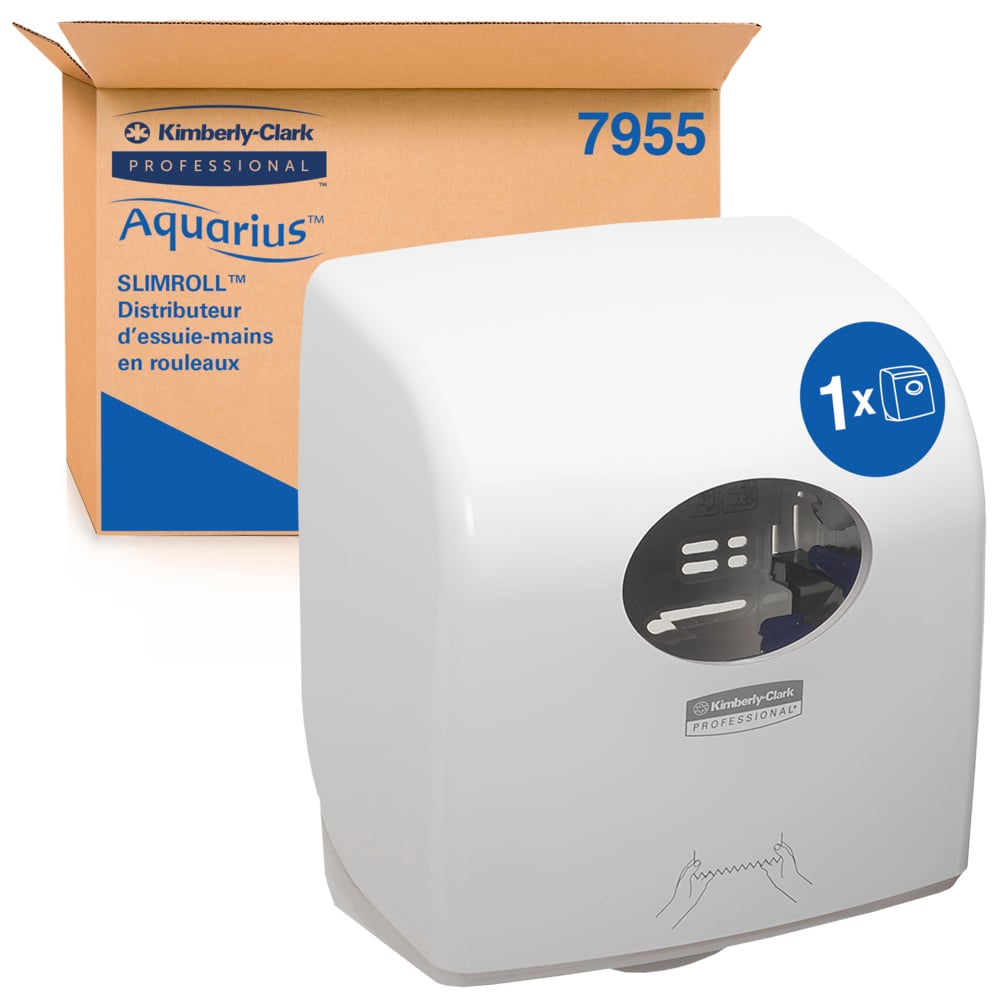 Aquarius Plastic White Wall Rolled Hand Towel Paper Towel Dispenser, 297 mm x 192 mm x 32.4cm