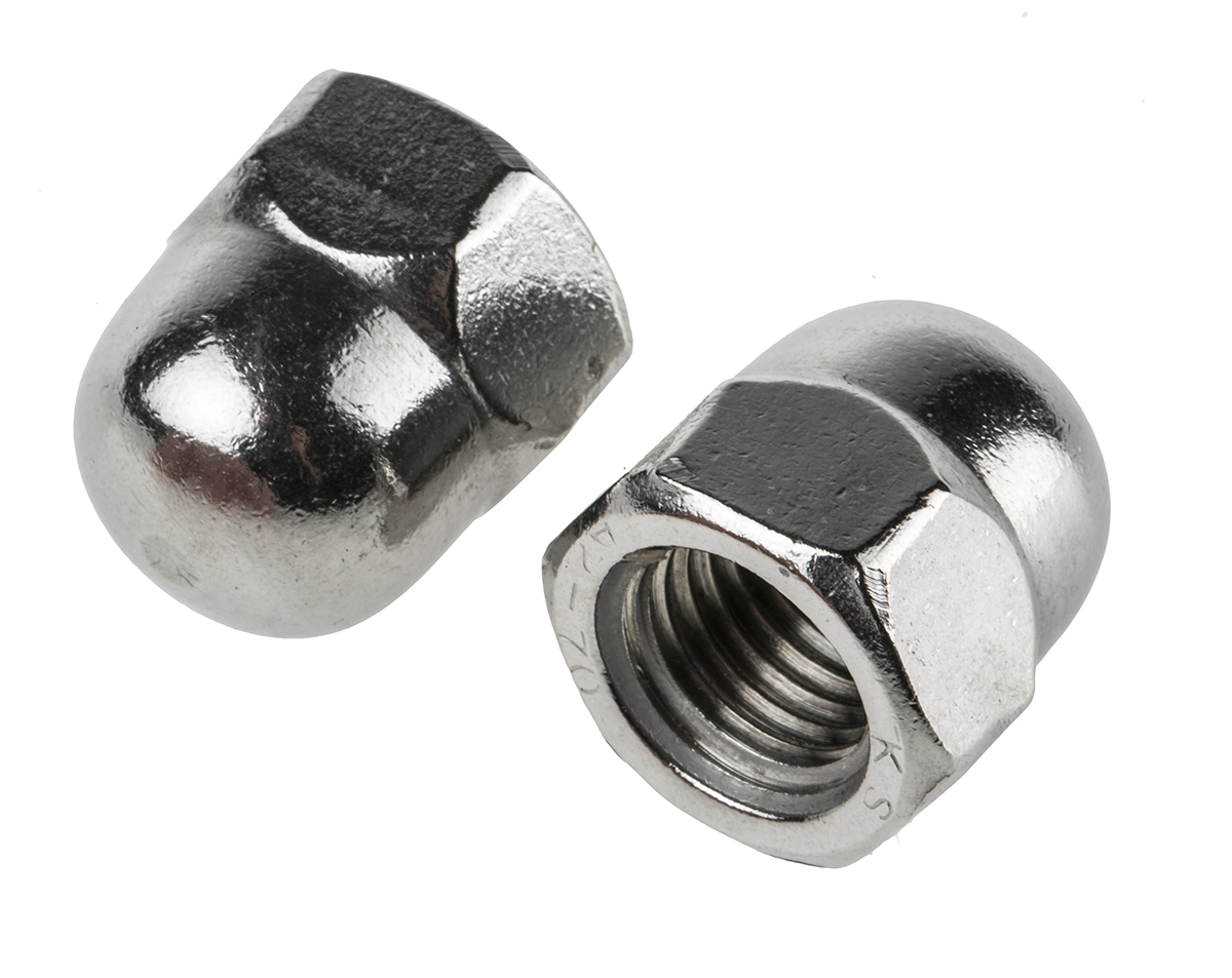 RS PRO, Plain Stainless Steel Dome Nut, DIN 1587, Metric