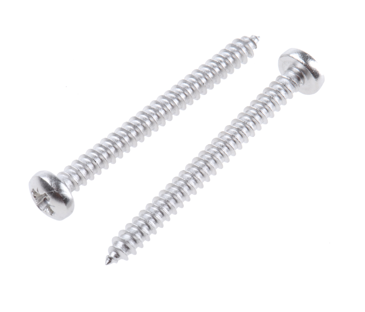RS PRO Plain Stainless Steel Pan Head Self-Tapping Screw 38 mm 6