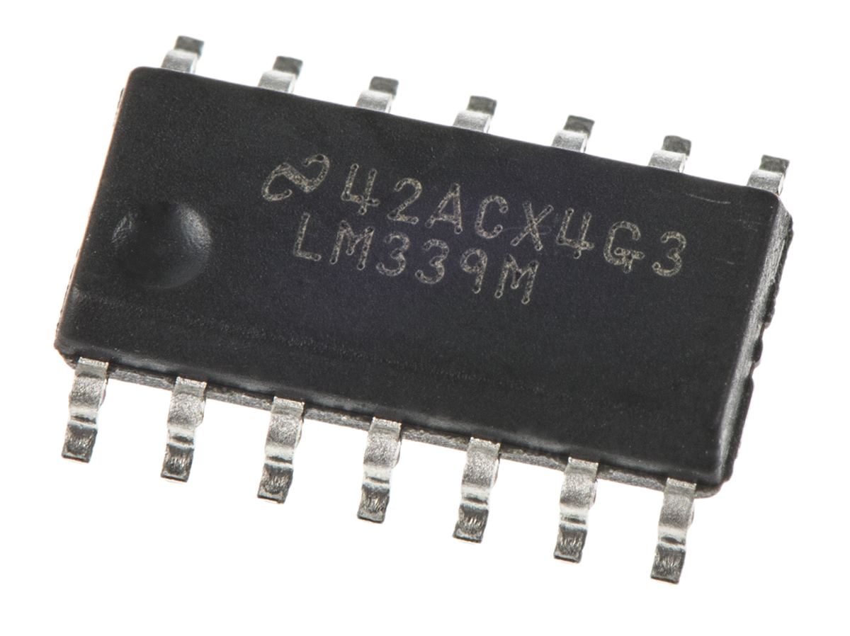 LM339M/NOPB Texas Instruments, Quad Comparator, Open Collector O/P, 1.3μs 3 to 28 V 14-Pin SOIC