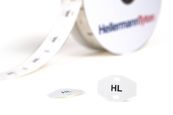 HellermannTyton TAGPU Cable Tie Cable Marker, White, Pre-printed "Ladder Style", for Large Cable Bundles And Wires,