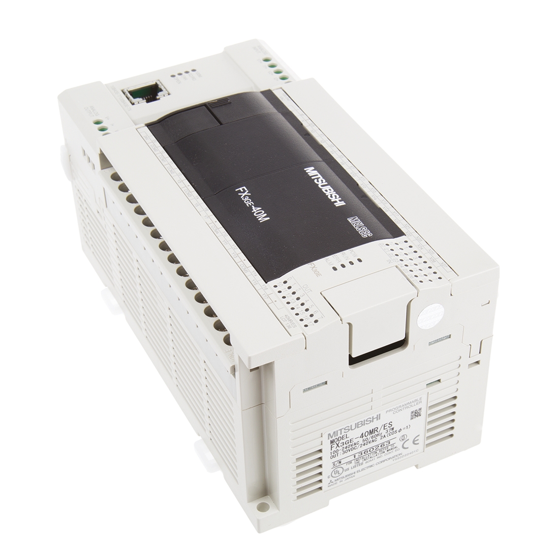 fx3ge-40mres Mitsubishi FX3GE Series PLC CPU for Use with FX3 Series, Relay Output, 24-Input, DC Input
