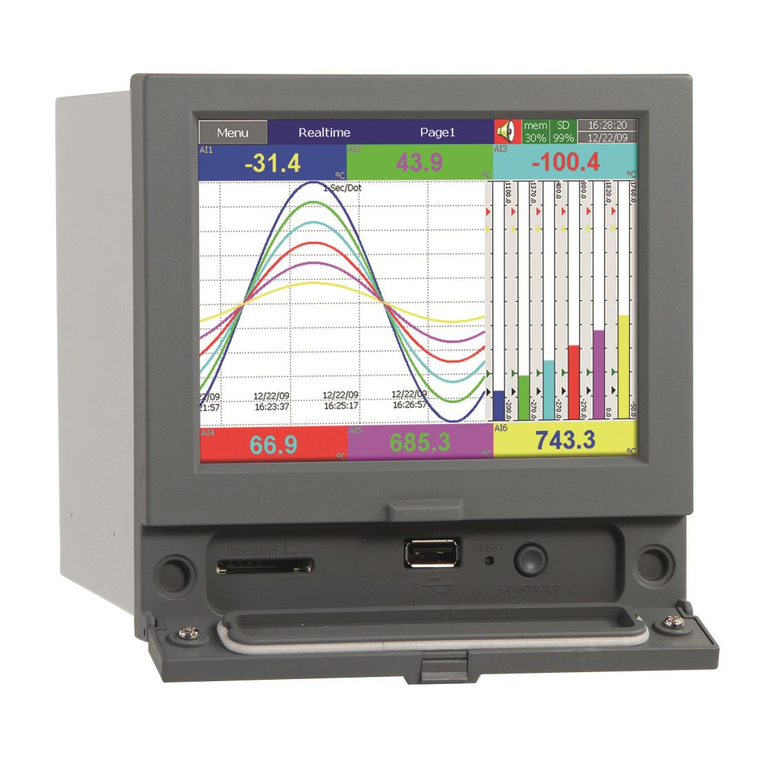 lr00201-000 Pyro Controle 6 Input Channels, 0 Output Channels, Graphical Chart Recorder Measures Humidity, Temperature