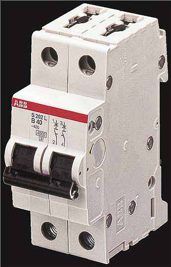 ABB System Pro M Compact S200L MCB, 2P, 10A Curve C, 400V AC, 6 kA Breaking Capacity